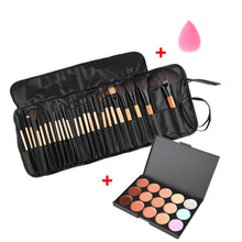 Load image into Gallery viewer, Beauty Makeup Set Tool Professional 15 Colors Face Concealer Contour Platte +1 Cosmetic Sponge Puff+24pcs Pro Makeup Brushes