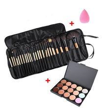Load image into Gallery viewer, Beauty Makeup Set Tool Professional 15 Colors Face Concealer Contour Platte +1 Cosmetic Sponge Puff+24pcs Pro Makeup Brushes